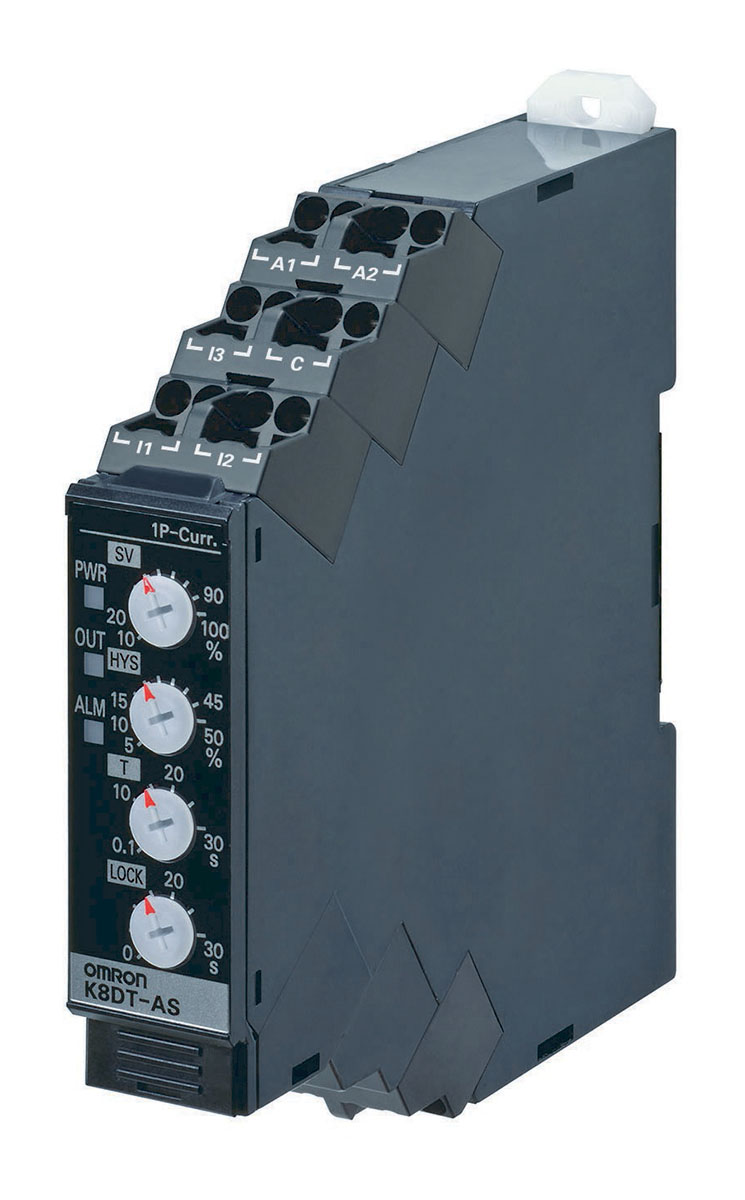 Omron Monitoring Relay, 1 Phase, SPDT, DIN Rail, 0.1A to 5A, 0 V ac, 0V ac