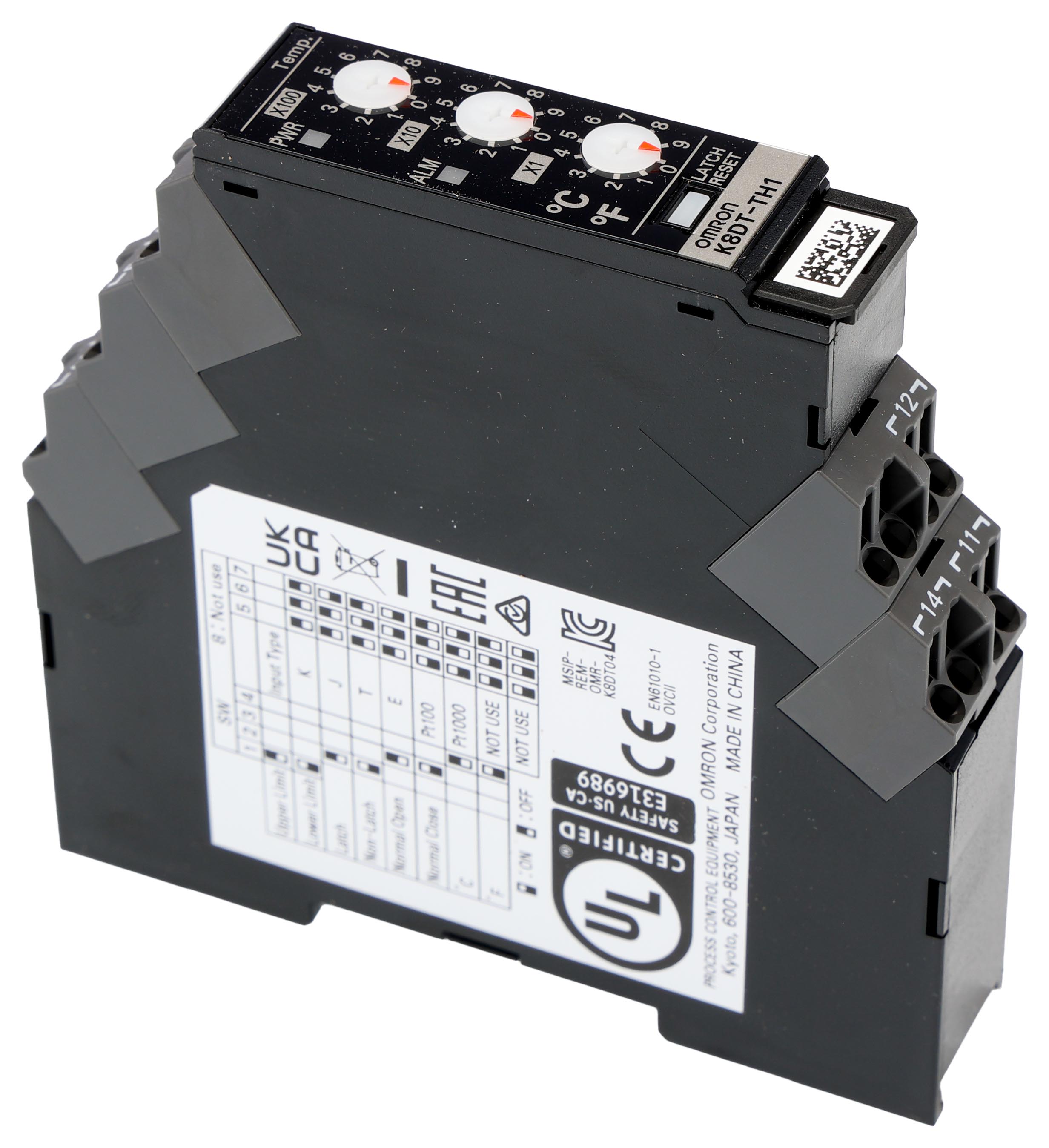 k8dt-th1ca Omron Monitoring Relay, SPDT, DIN Rail, Monitoring: 0 °C to 999 °C 0 V ac