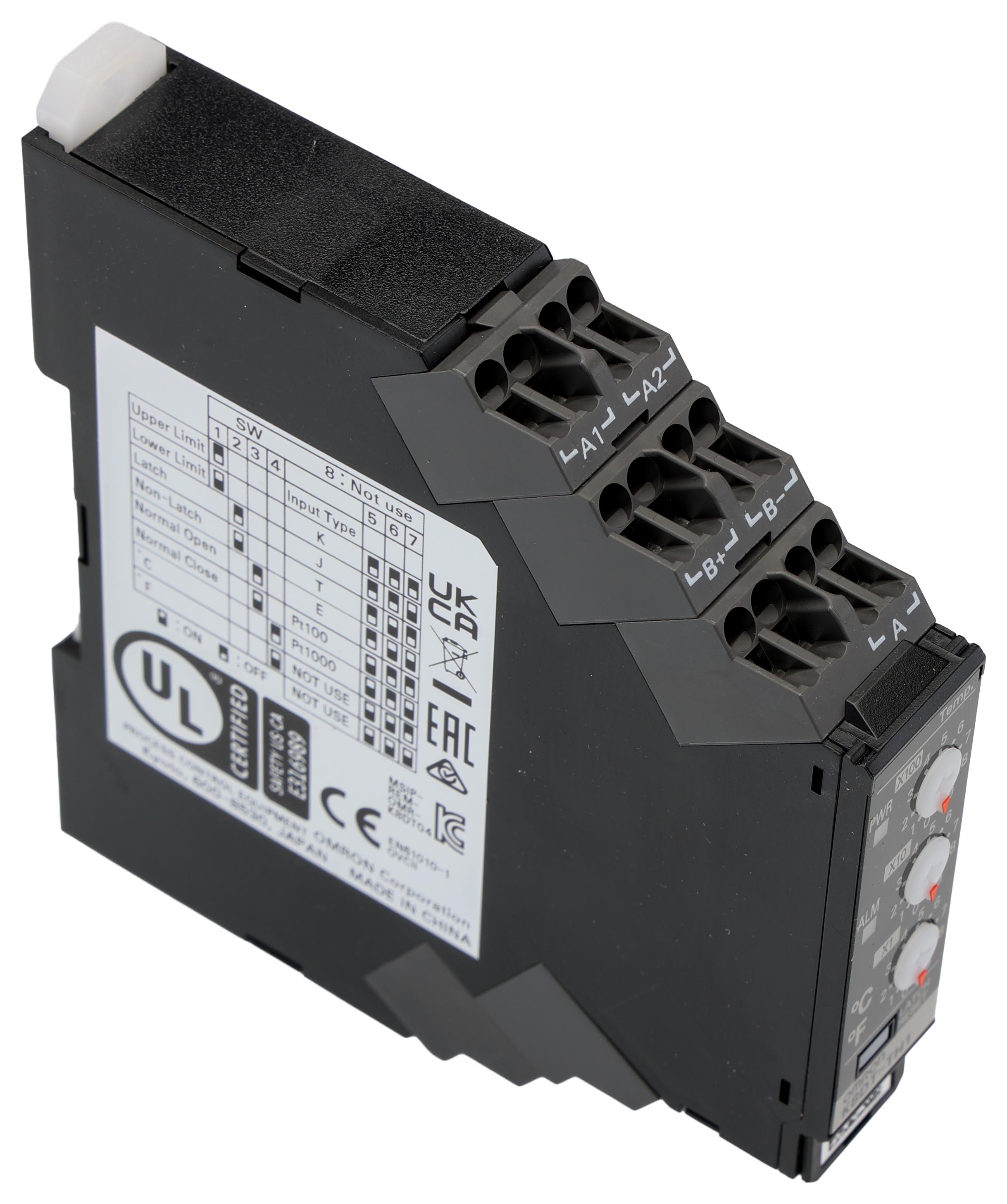 Omron Monitoring Relay, SPDT, DIN Rail, Monitoring: 0 °C to 999 °C 0 V ac