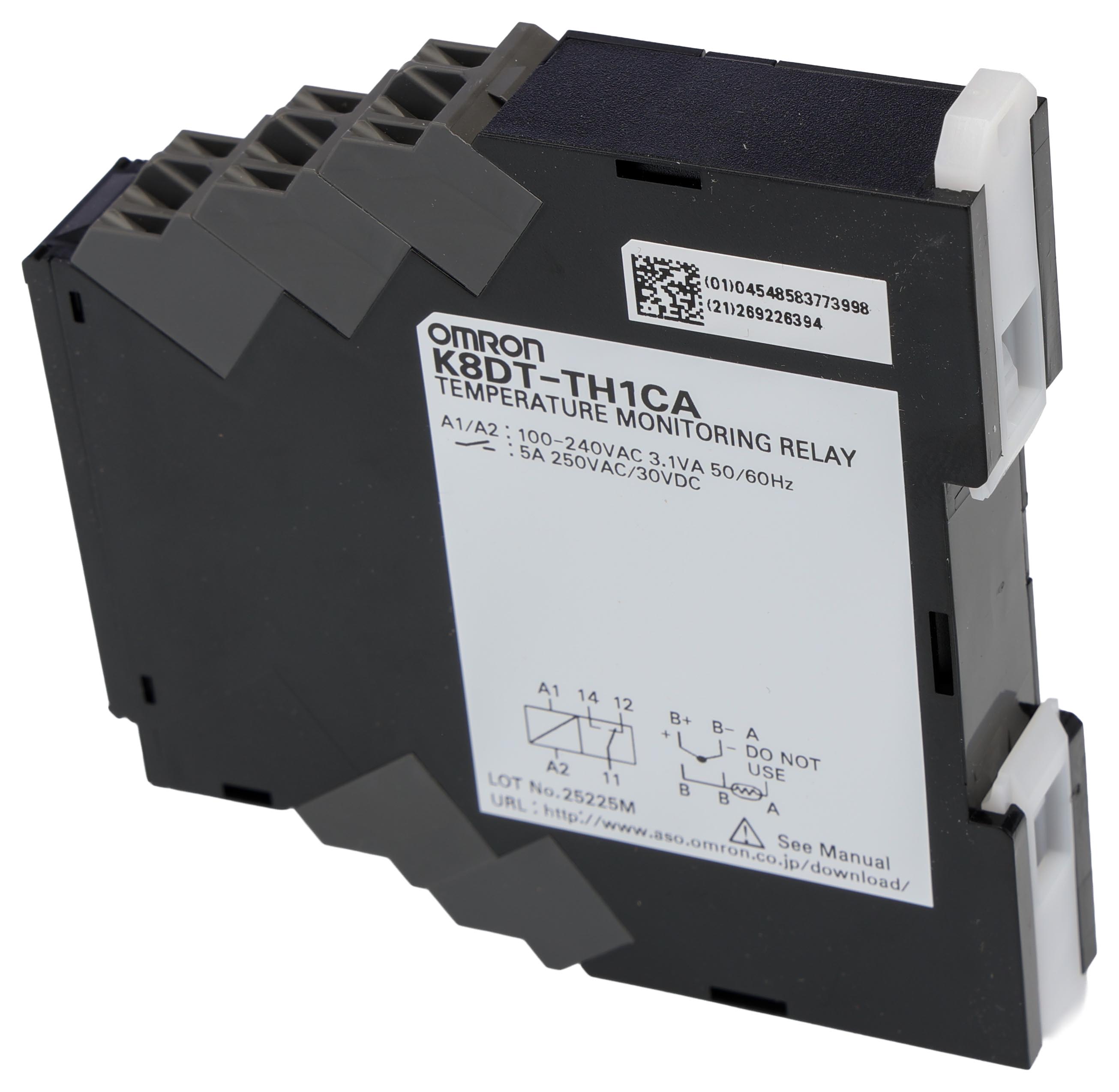 k8dt-th1ca Omron Monitoring Relay, SPDT, DIN Rail, Monitoring: 0 °C to 999 °C 0 V ac