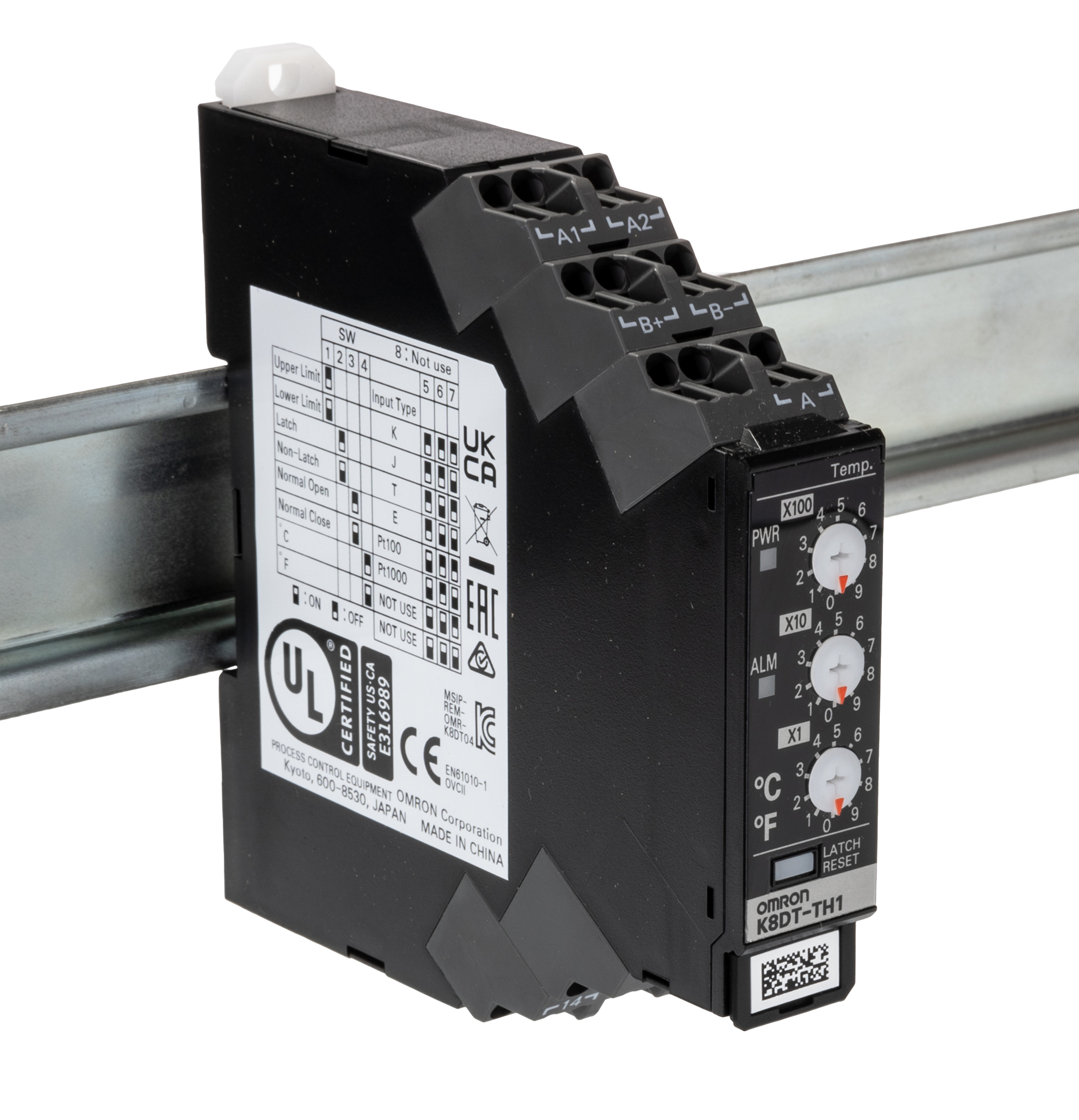 Omron Monitoring Relay, SPDT, DIN Rail, Monitoring: 0 °C to 999 °C, 24.4 to 26.4 V ac 24.4/26.4 V ac