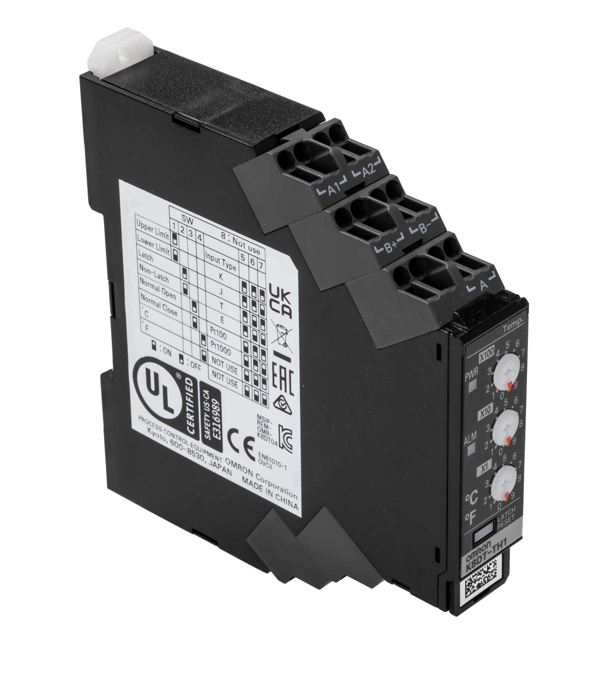 k8dt-th1cd Omron Monitoring Relay, SPDT, DIN Rail, Monitoring: 0 °C to 999 °C, 24.4 to 26.4 V ac 24.4/26.4 V ac