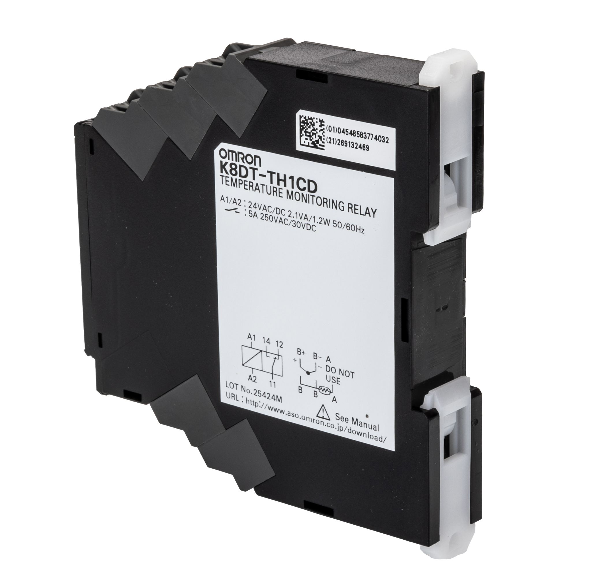 k8dt-th1cd Omron Monitoring Relay, SPDT, DIN Rail, Monitoring: 0 °C to 999 °C, 24.4 to 26.4 V ac 24.4/26.4 V ac