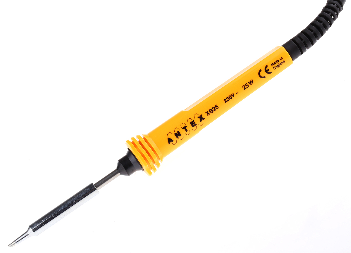 Antex Electronics 25W Electric Soldering Iron Kit, kit contents: Soldering Iron, Stand, Solder