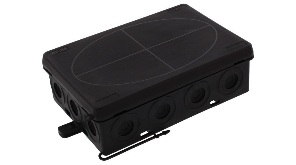 WISKA KA Series Black Polyurethane, Polypropylene Junction Box, IP55, 125 mm, 86mm 41 mm