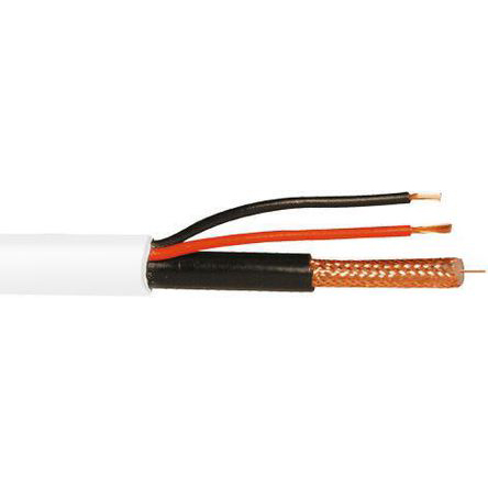 ABUS Security-Center KA Series, 50 m, RG59 Coaxial SDI Coaxial Cable 75 Ω, White, Unterminated