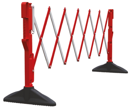 JSP White Safety Barrier, Polyvinyl Chloride, Folding Barrier