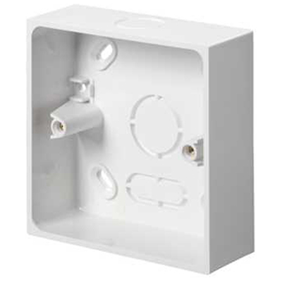 Cutterwell & Co Ltd KBU White Polyvinyl Chloride Box, BS, IP20, Surface Mount Mount, 1 Gangs 86 mm 86mm 32