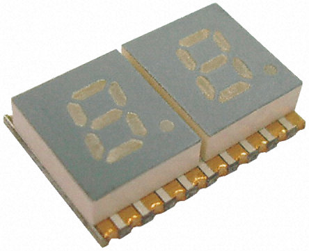 Kingbright 2 7 Segment LED Display Anode Green 12mcd Right Side 5.1 mm