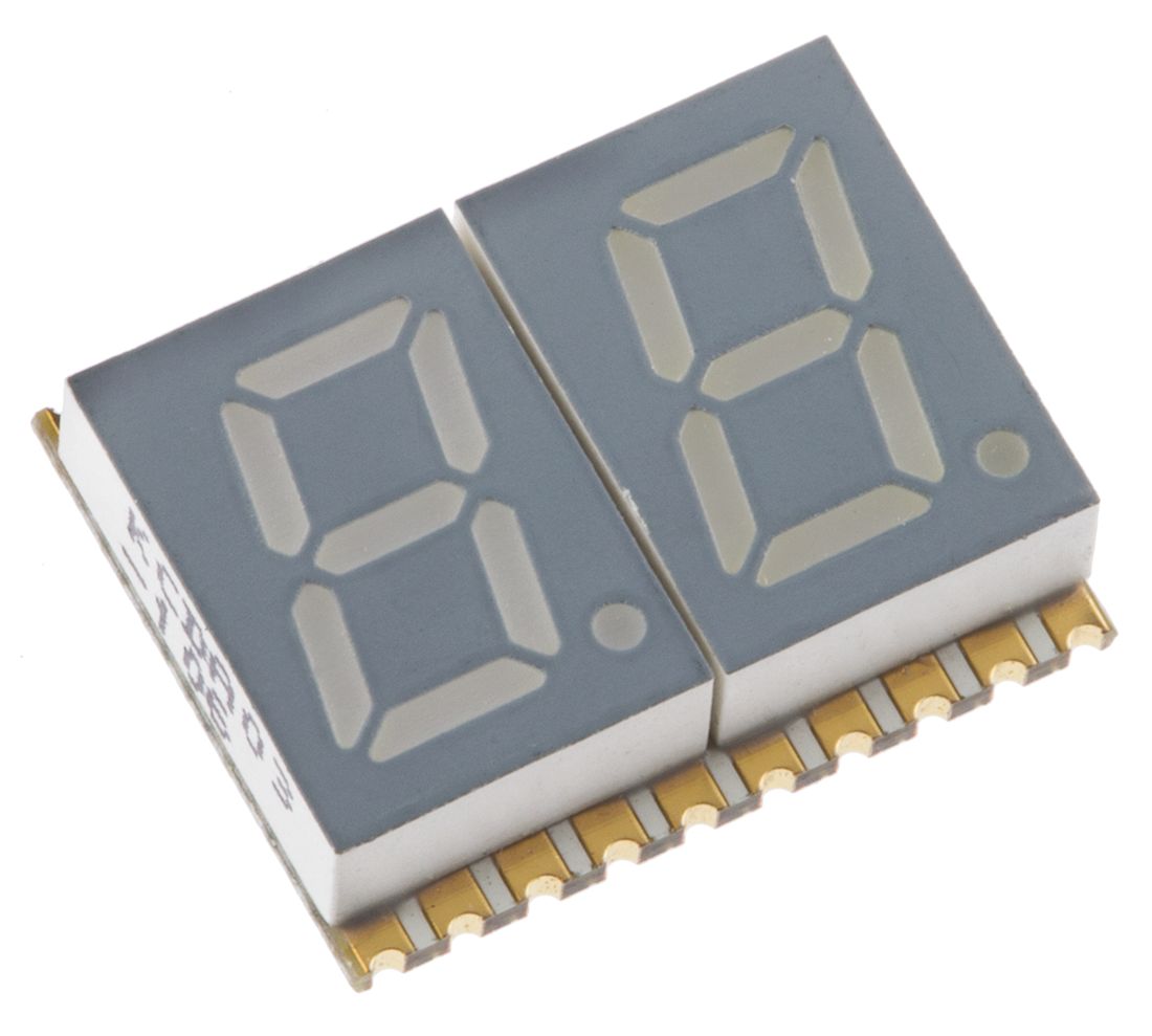 KCDA03-106 Kingbright 2 7 Segment LED Display Anode Orange 46mcd Right Side 7.6 mm