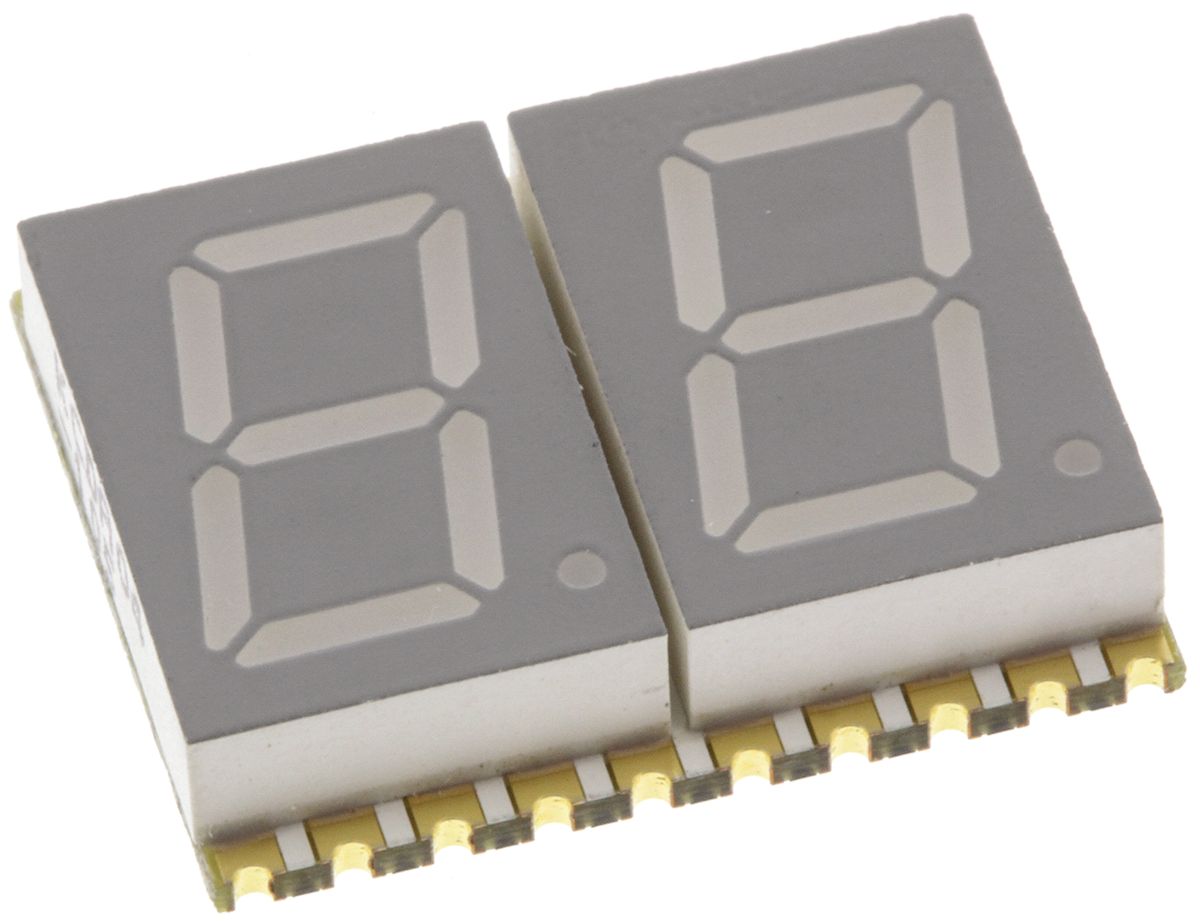 KCDA04-105 Kingbright 2 7 Segment LED Display Anode Red 27mcd Right Side 10.2 mm
