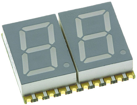 Kingbright 2 7 Segment LED Display Anode Green 11mcd Right Side 10.2 mm