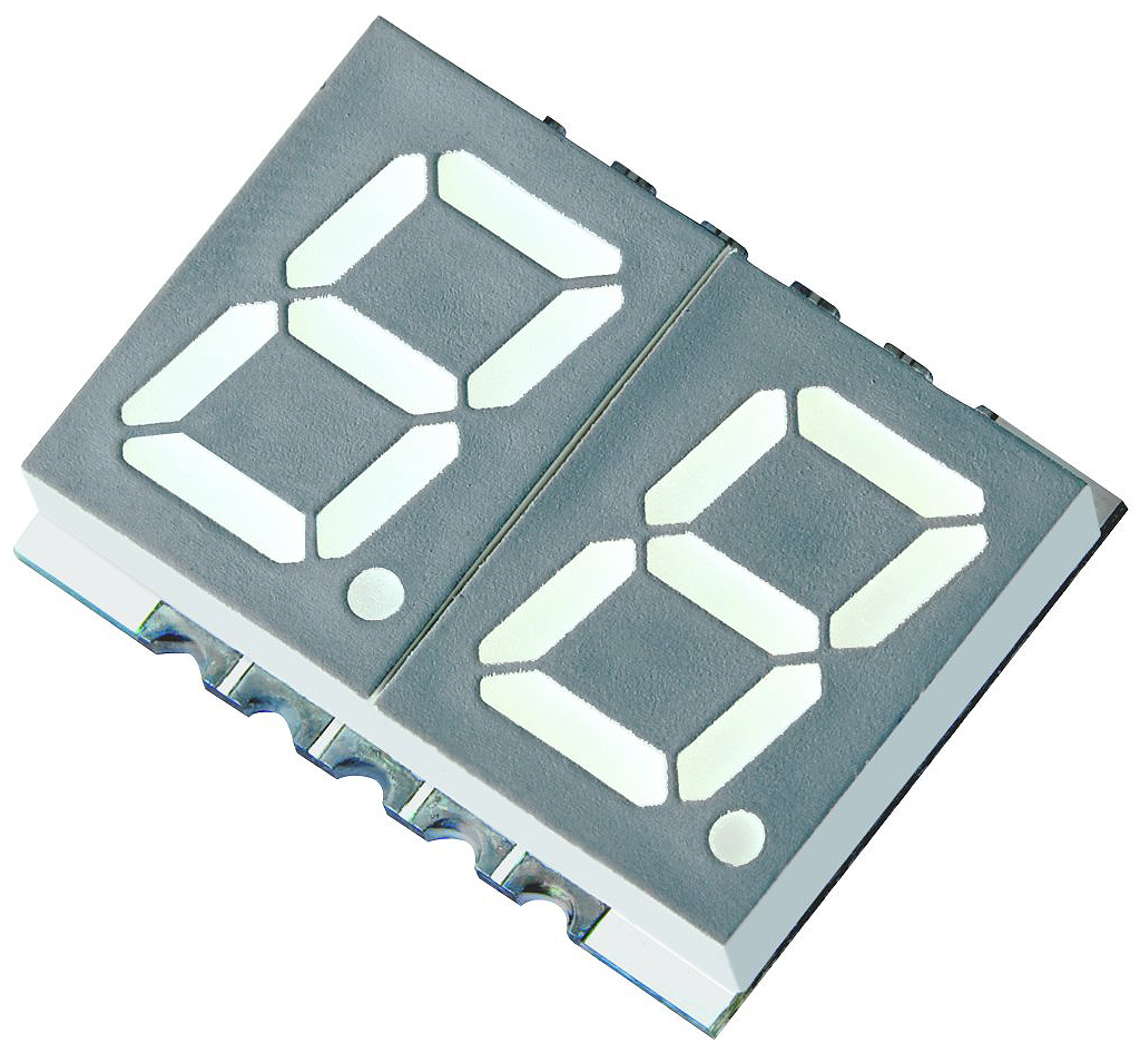 Kingbright 2 7 Segment LED Display Anode Red 36mcd Right Side 10 mm