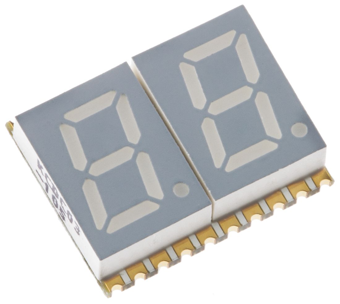 KCDC03-105 Kingbright 2 7 Segment LED Display Cathode Red 27mcd Right Side 7.6 mm