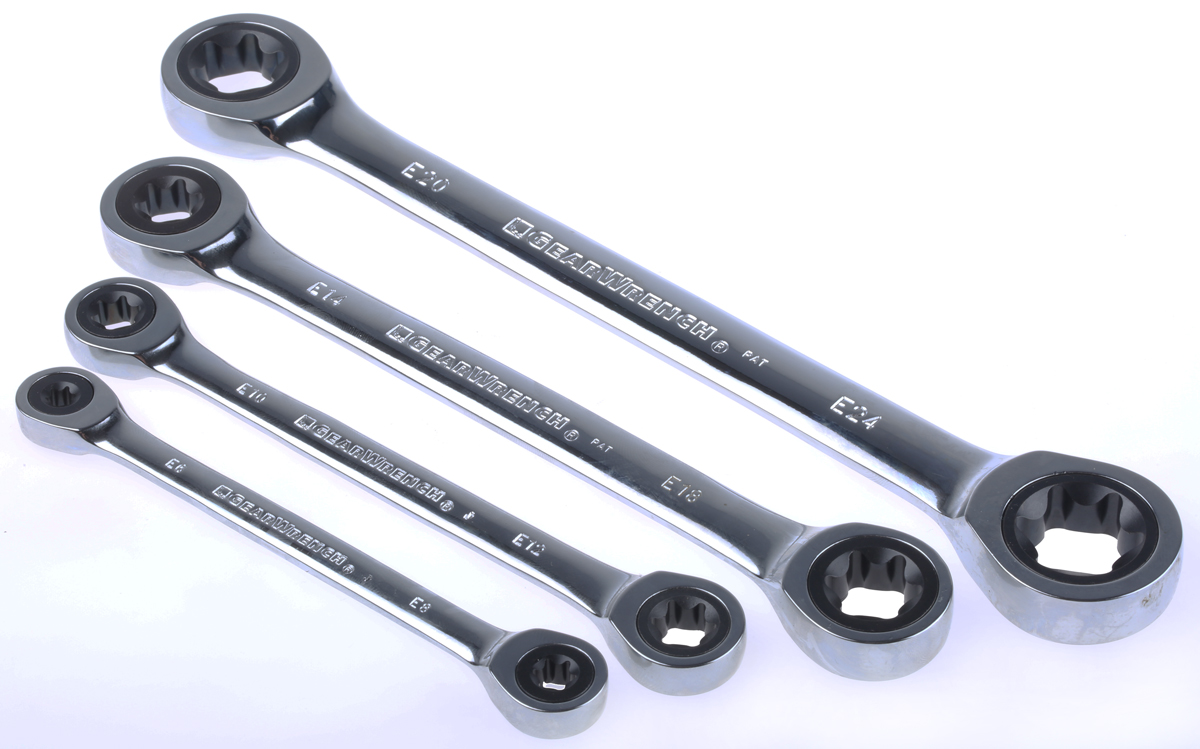 GearWrench 4-Piece Spanner Set, E6 x E8 to E20 x E24, Steel