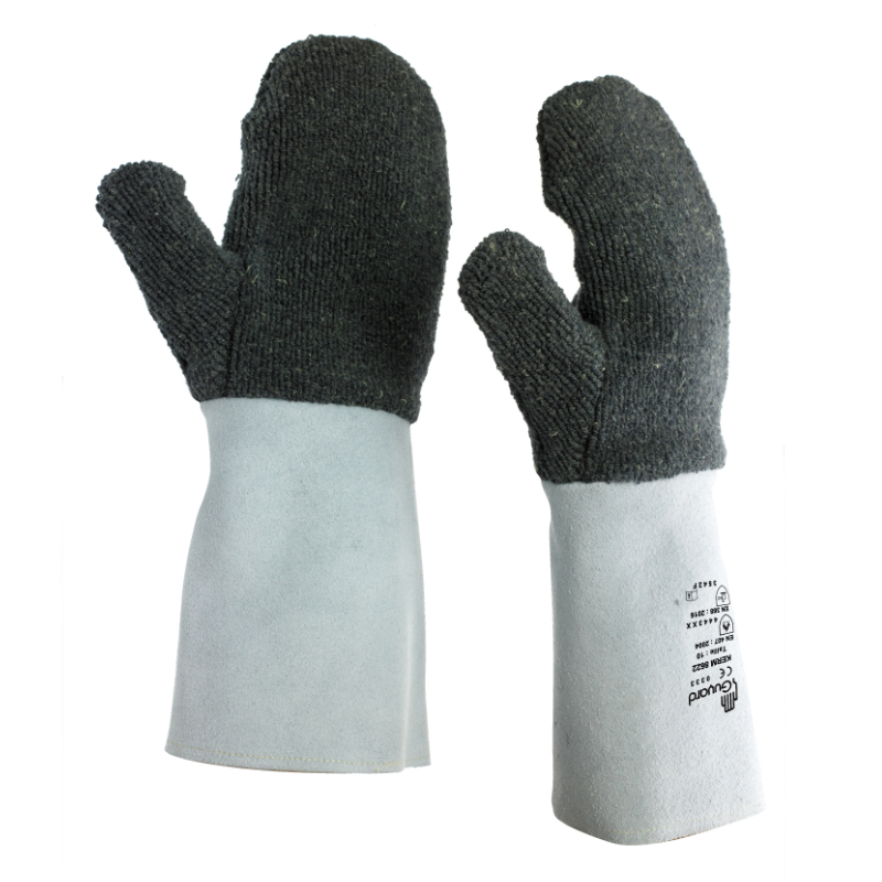 GUYARD GUYARD SAS Black Cotton, Meta-Aramid, Para Aramid, Wool Work Gloves, Size 10