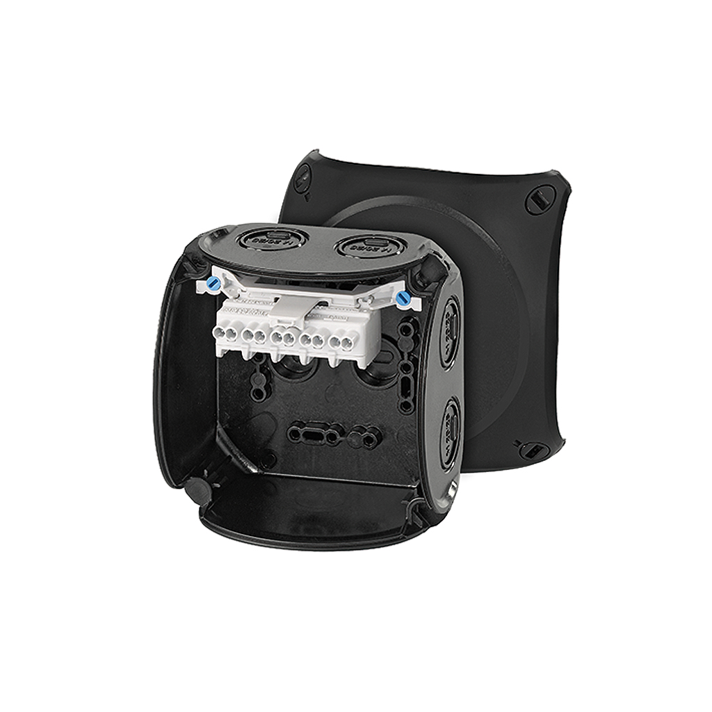 HENSEL KF Series Black Polycarbonate Terminal Box, IP66, 5 Terminals, 70 mm, 104mm 104 mm