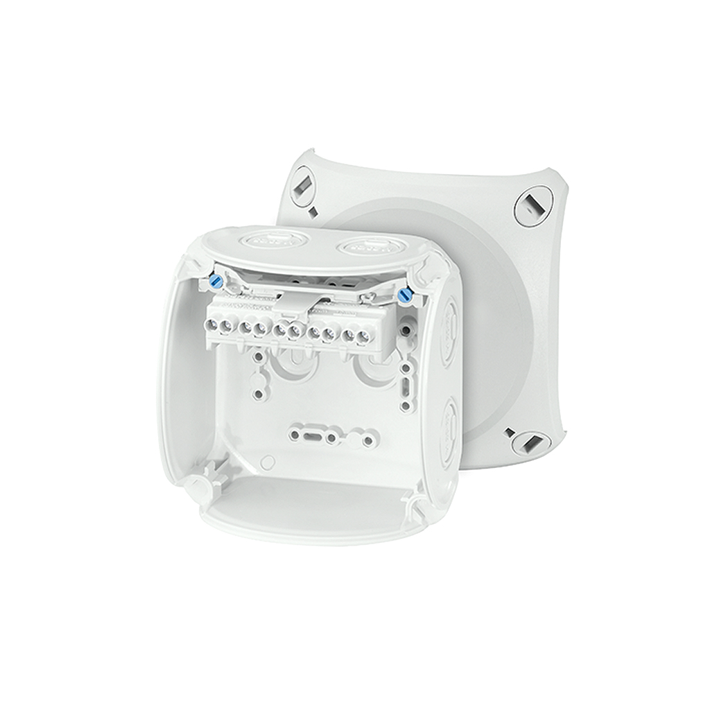 HENSEL KF 0404 G Series Grey Polycarbonate Terminal Box, IP66, 5 Terminals, CSA, EN, UL, IEC, 70 mm, 104mm 104 mm