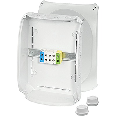 HENSEL KF Series Grey Polycarbonate Junction Box, IP69, IP67, IP66, 5 Terminals, 122 mm, 355mm 255 mm