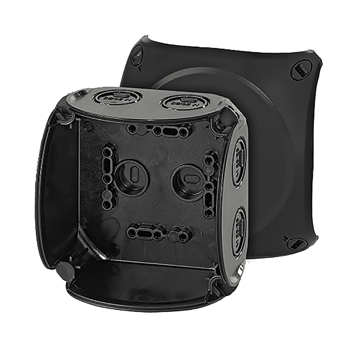 HENSEL KF 0200 B Series Black RAL 9011 Polycarbonate Junction Box, IP67, IP69K, IP66, 93mm 93 mm