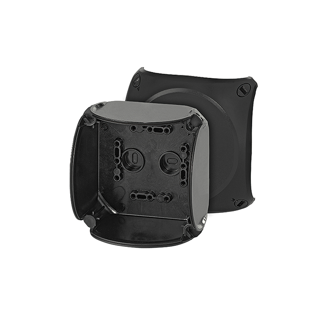 HENSEL KF Series Black Polycarbonate Junction Box, IP67, IP66, IEC 60754-2, 104 mm, 70mm 104 mm