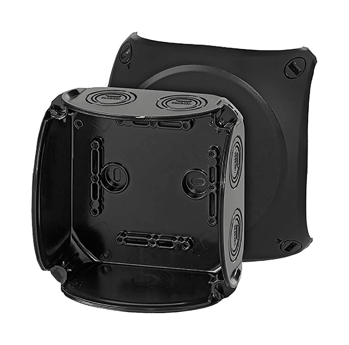 HENSEL KF 0600 B Series Light Grey, Black Polycarbonate Junction Box, IP66, IP67, 130mm 130 mm