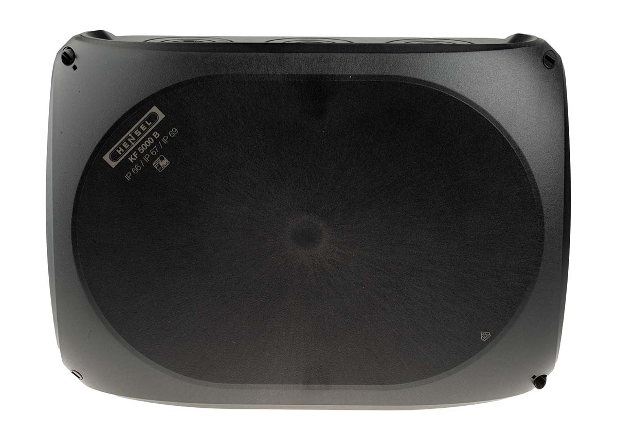 kf5000b HENSEL KF 5000 B Series Black RAL 9011 Polycarbonate Junction Box, IP66, IP67, 355mm 255 mm