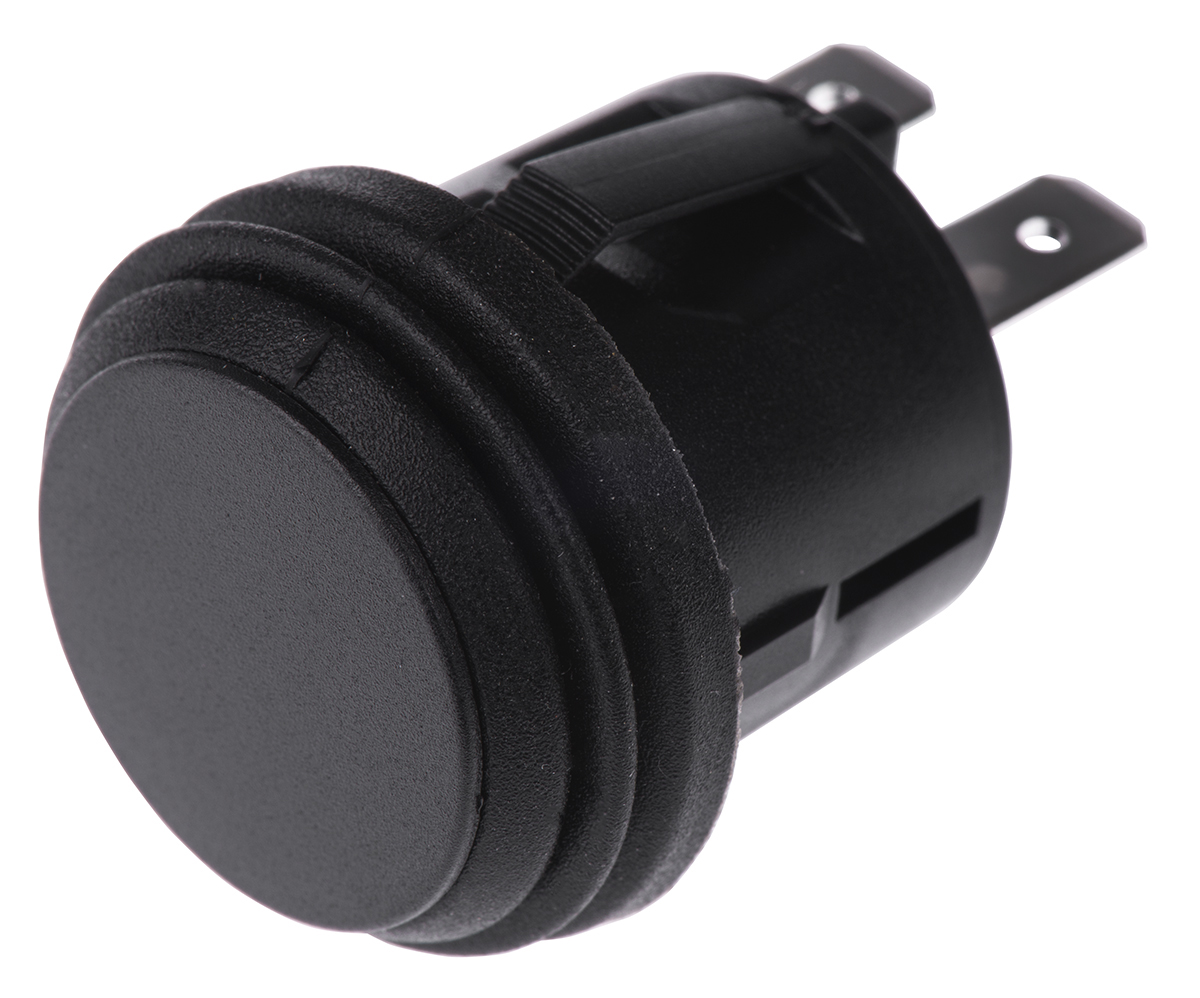 ZF KF Series Push Button Switch, Latching, Panel, 20.2 mm Cutout, SPDT, Black LED, IP65