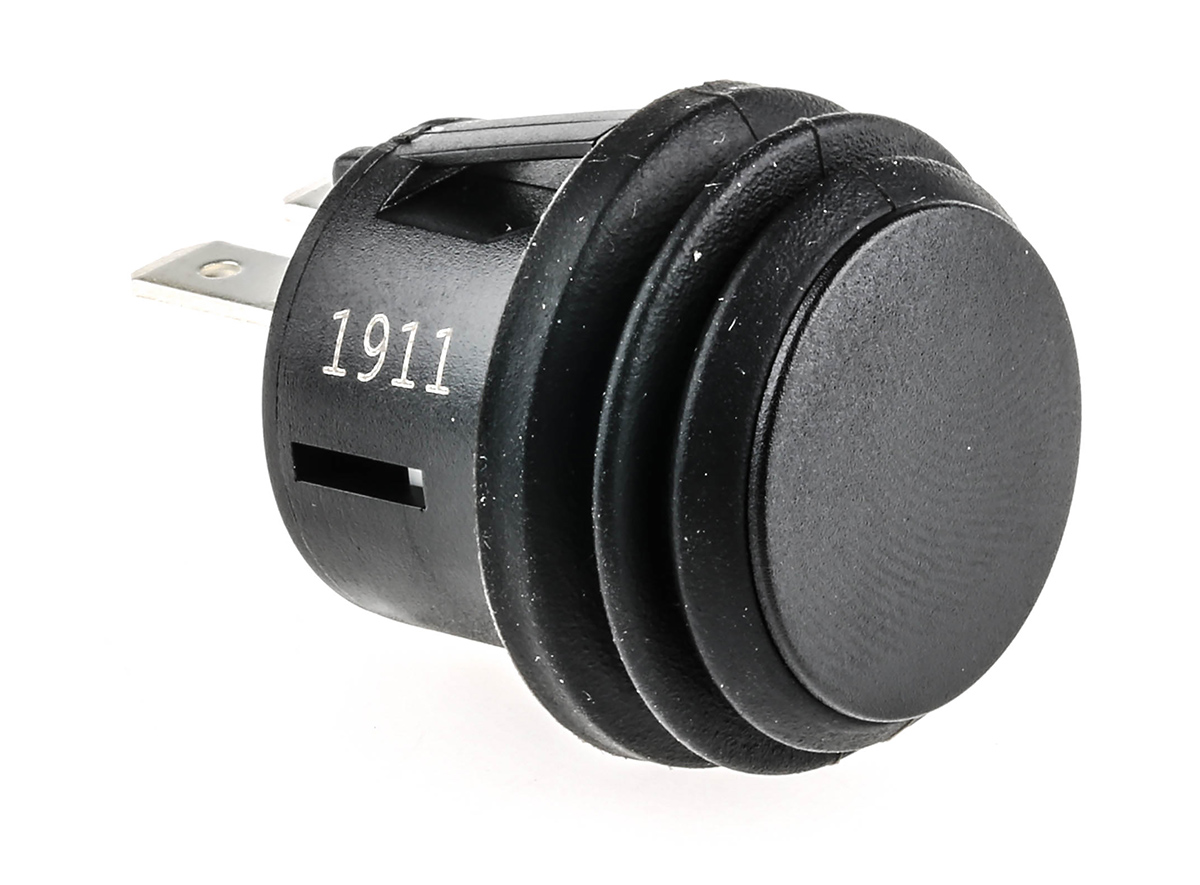 ZF KF Series Push Button Switch, Momentary, Panel, 20.2 mm Cutout, SPST, Black LED, IP65, 28 V dc 250 V ac