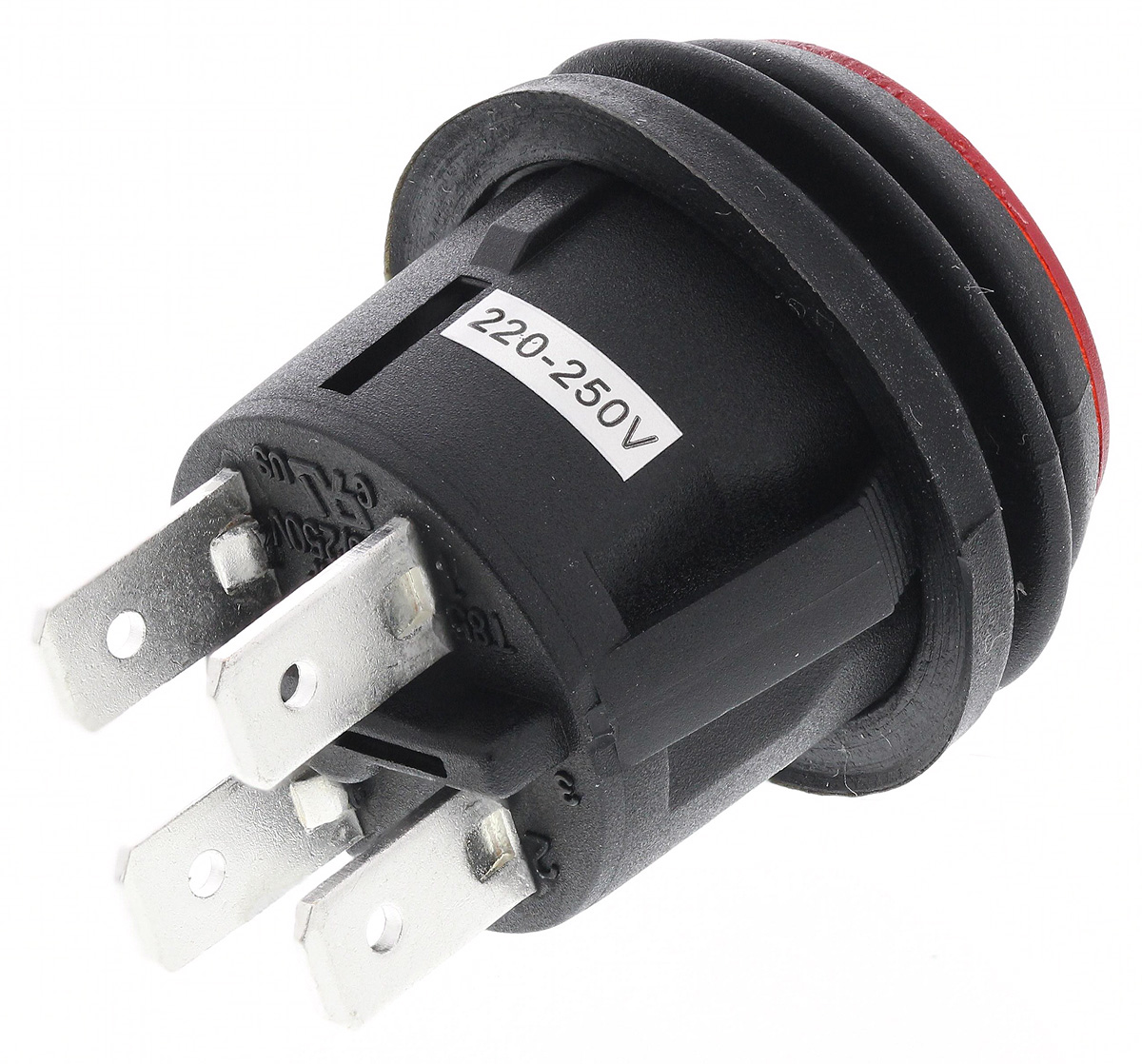 kfb3aea2rbb ZF KF Series Illuminated Push Button Switch, Latching, Panel, 20.2 mm Cutout, DPST, Red LED, IP65