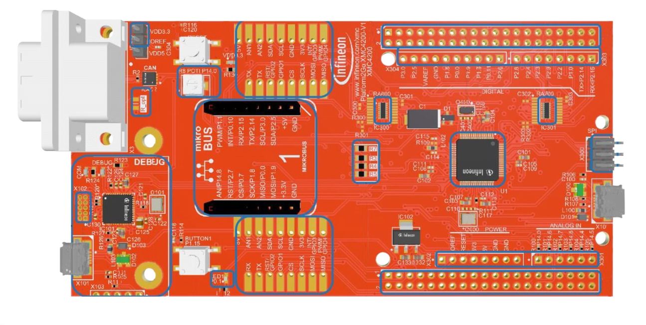 Infineon KIT-XMC-PLT2GO-XMC4200 ARM Cortex Evaluation Board KITXMCPLT2GOXMC4200TOBO1