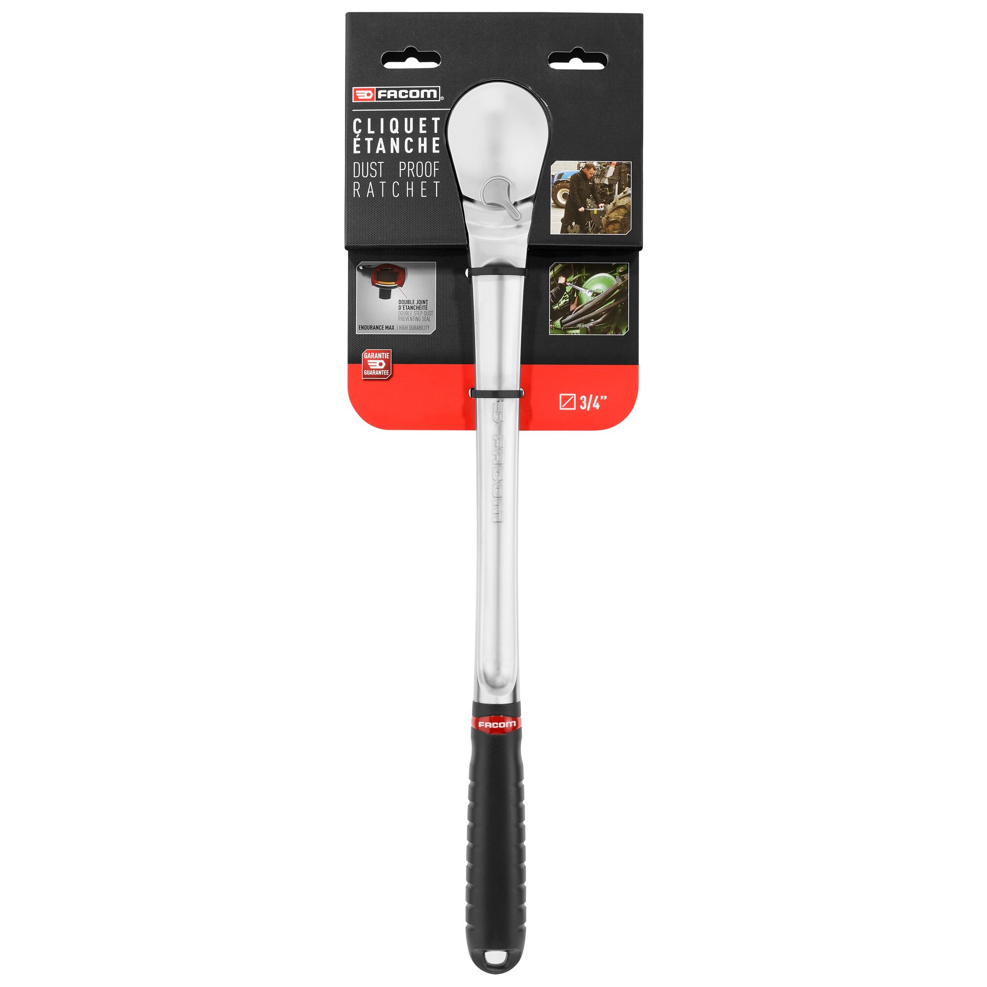 Facom KL.161PB 3/4 in Ratchet with Bi-Material Elastomer Handle, 512mm Overall