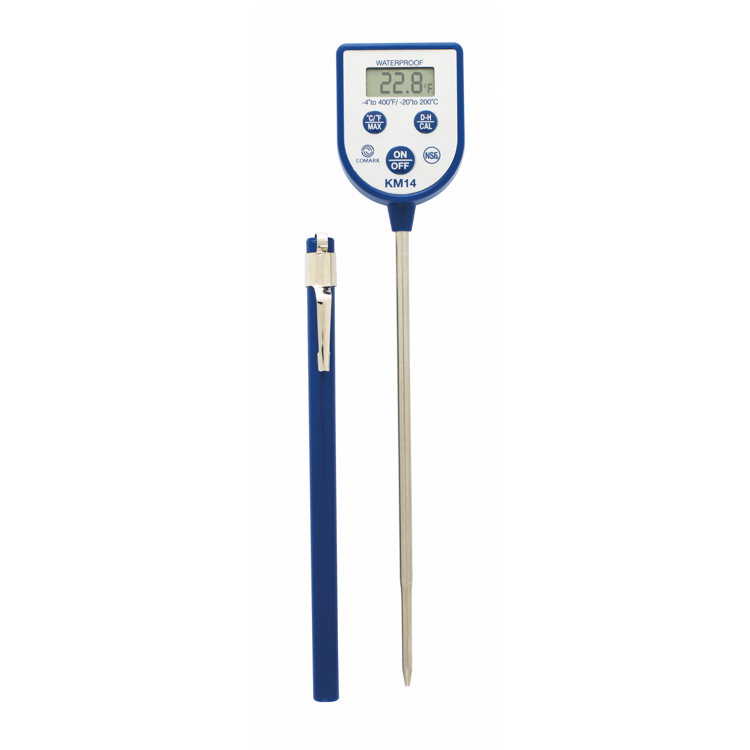 Comark KM14 Pocket Digital Thermometer, Penetration Probe, 200 °C Max, ±2°F Accuracy - RSCAL