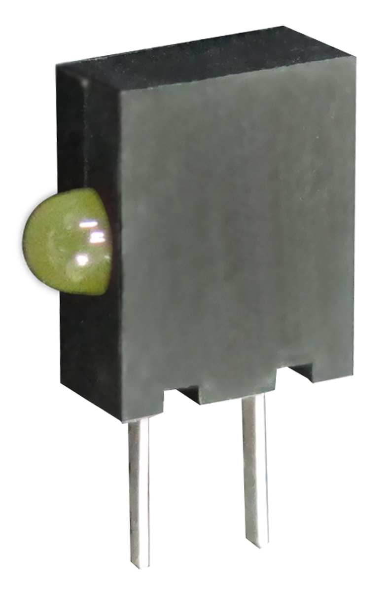 Kingbright KM2520EH/1YD Yellow Right Angle PCB LED Indicator, 1 LEDs 3 mm (T-1) 2.5 V
