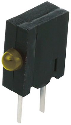 km2520eh1yd Kingbright KM2520EH/1YD Yellow Right Angle PCB LED Indicator, 1 LEDs 3 mm (T-1) 2.5 V