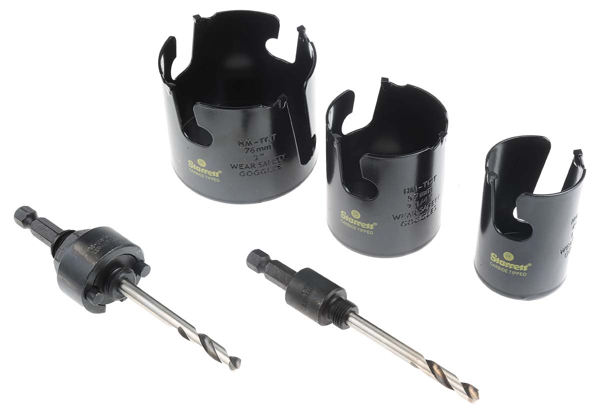 Starrett 76 mm Diameter Tungsten Carbide Tipped Drill Bit for Ceramic, Wood, Medium Density Particleboard, Plastic