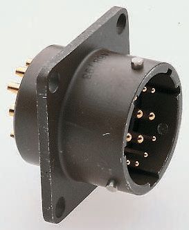 ITT Cannon, KPT, Copper Alloy Straight 32 Way Box Mount MIL Spec Circular Connector Female, Male Contacts,Shell Size 18,