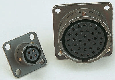 ITT Cannon, KPT, Copper Alloy Straight 32 Way Box Mount MIL Spec Circular Connector Female, Female Contacts,Shell Size