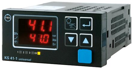 P.M.A KS41 Panel PID Temperature Controller, 3 Output Voltage (0/2 to 10 V), 0 to 20 mA, 12 V, Current (0/4 to 20 mA),