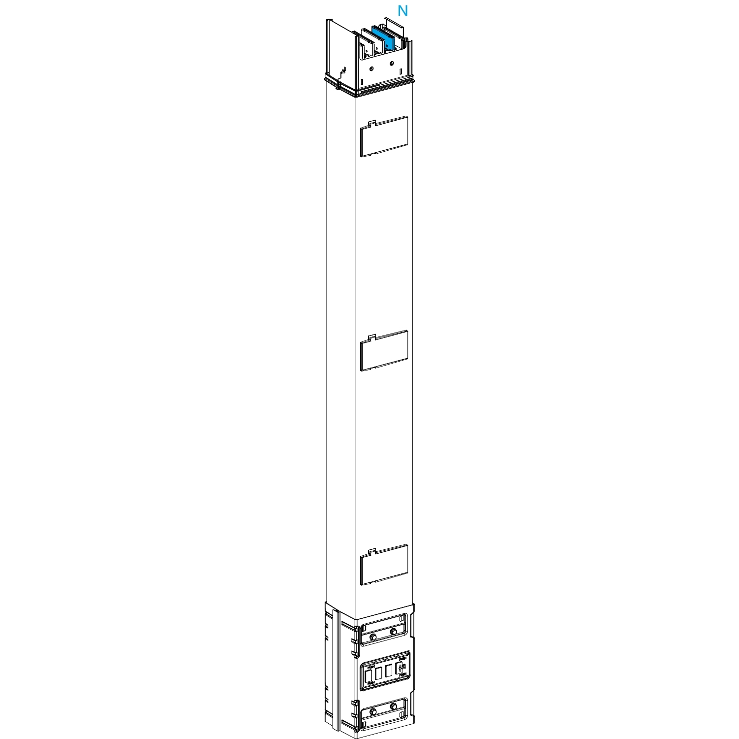 Schneider Electric Vertical Distribution Busbar Trunking, 500A, 1.5 m, Canalis Series