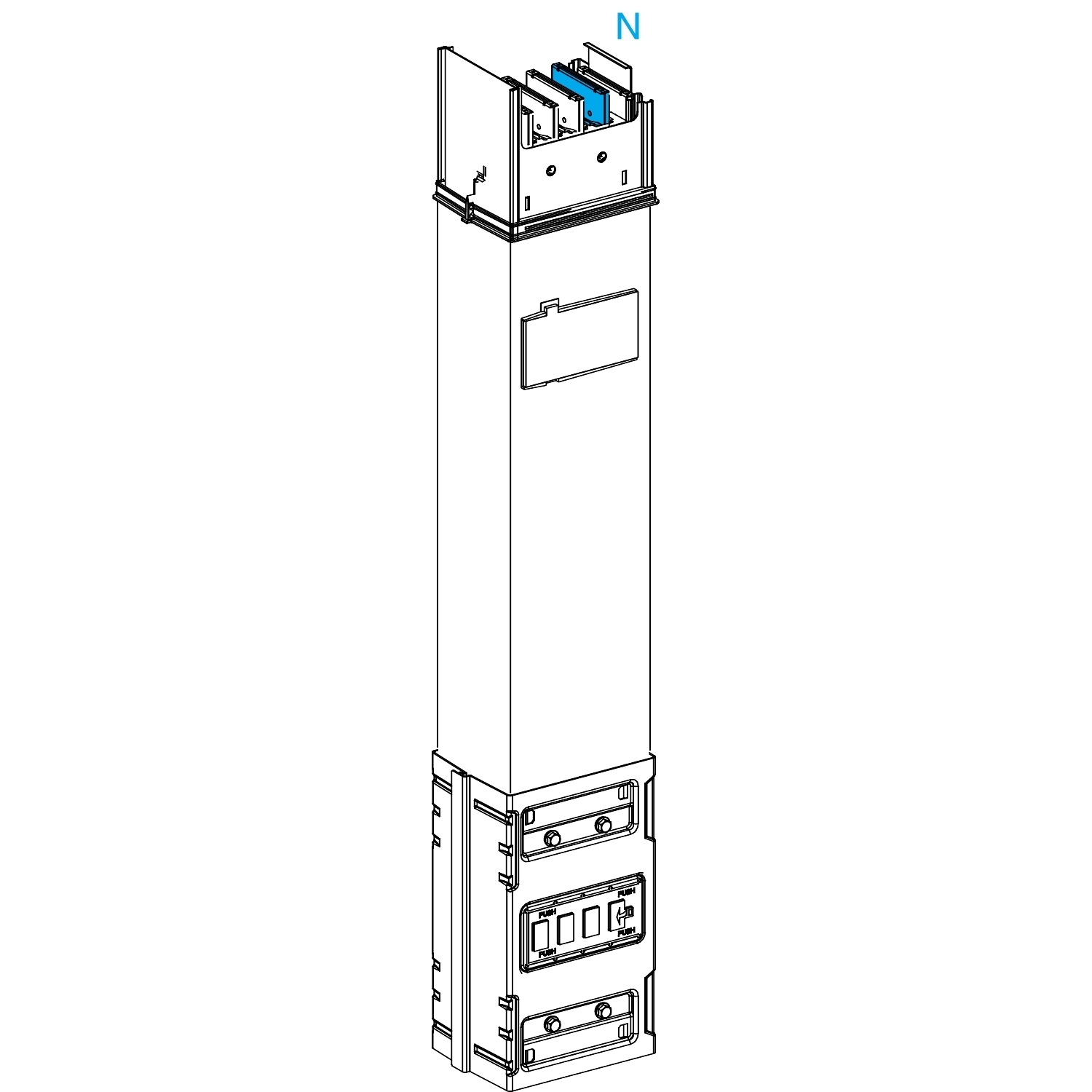 Schneider Electric Vertical Distribution Busbar Trunking, 630A, 800.00 mm, Canalis Series