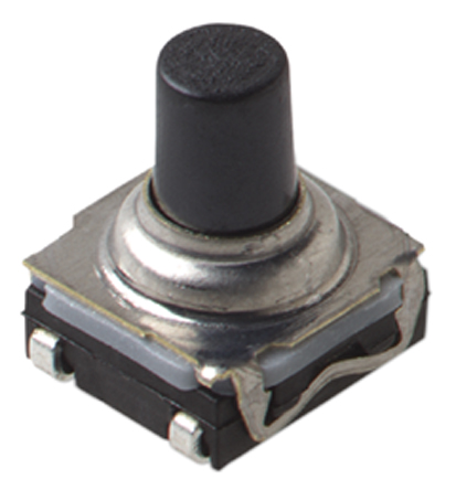 C & K IP67 Black Tactile Switch Button, SPST 10 mA 32 V dc, Surface