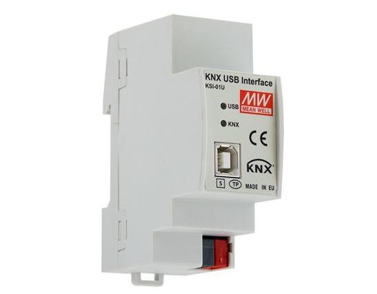 MEAN WELL KSI Series 2-Contact Interface Module, USB Type B Connector, DIN Rail, 20mA