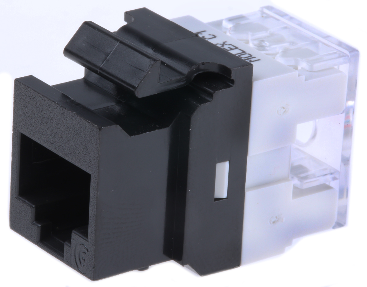 ksj-00033-bk Molex Premise Networks KSJ Cat6 RJ45 8 Port Jack, UTP Shielding