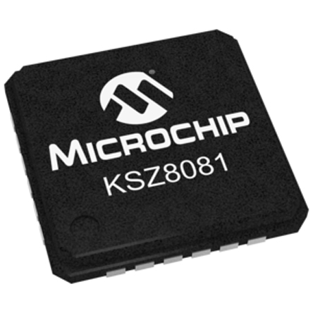 Microchip KSZ8081RNAIA-TR, Ethernet Transceiver, 3.3 V 100 Mbps RMII, 24-Pin 3.3V QFN