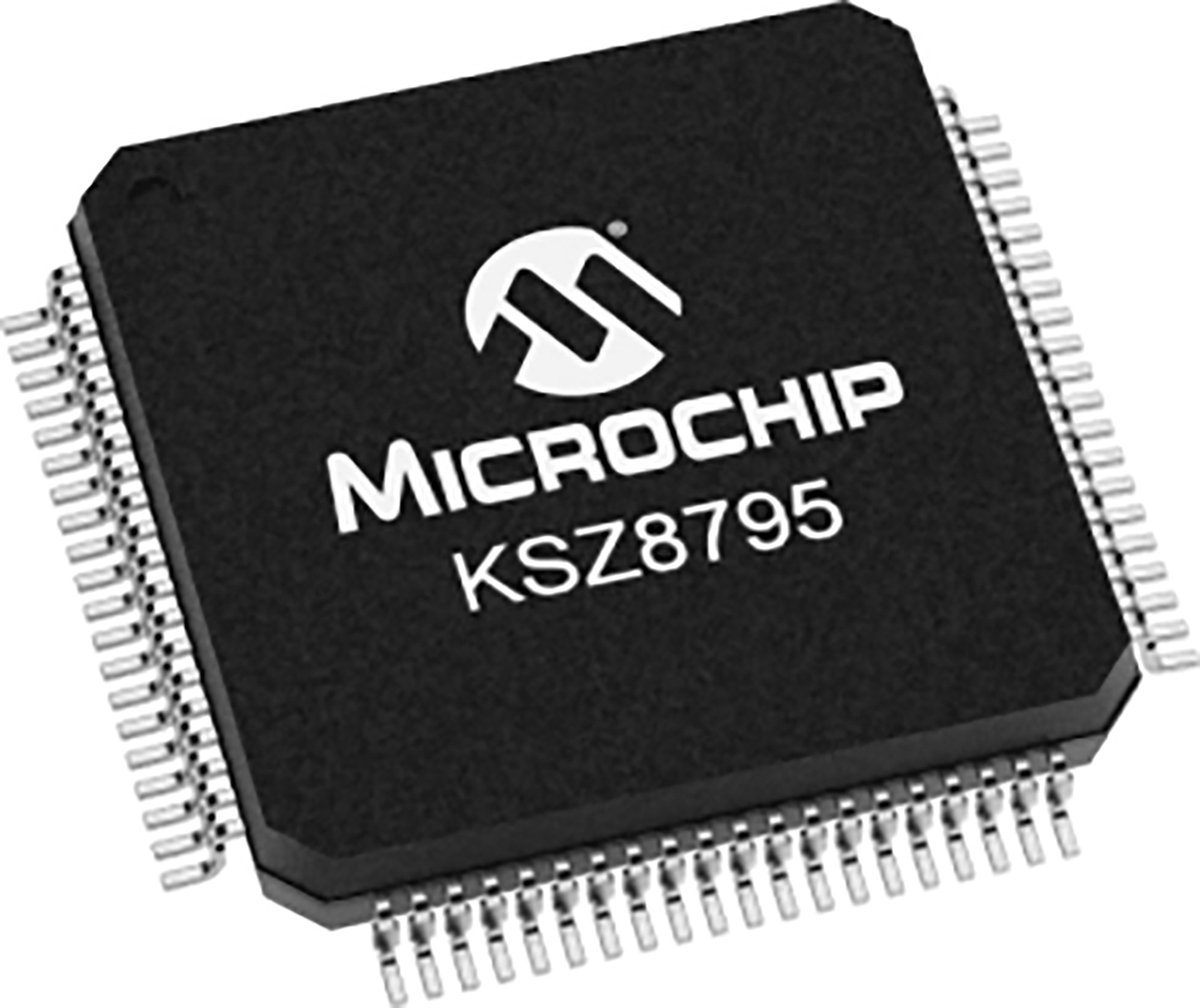 Microchip, Ethernet Switch IC, 3.3 V 100 Mbps SPI, GMII, MII, MIIM, RMII, RGMII, 80-Pin 3.3V LQFP