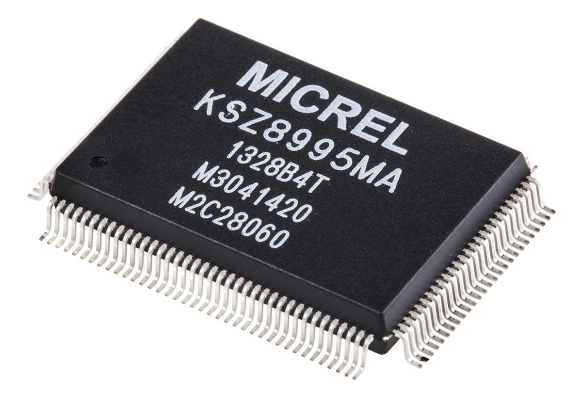 Microchip KSZ8995MA, Ethernet Switch IC, 1.8 V 100 Mbps SNI, MDI, MDC, SPI, EEPROM, O, MII, 128-Pin 3.3V PQFP