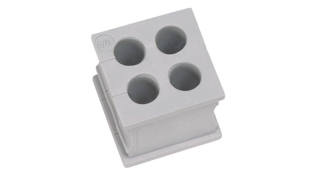 Icotek KT Grey Elastomer 4 mm Cable Grommet for 4 mm Cable Dia. for 4 mm Cable Dia. KT 4/4