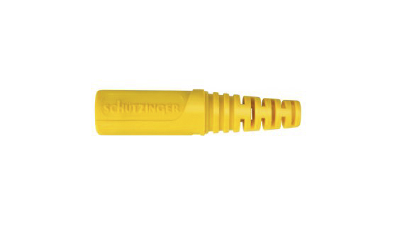 Schutzinger Yellow Female Banana Coupler, 4 mm Connector, Solder Termination, 33V ac, 70 V ac, 32A, Nickel Plating