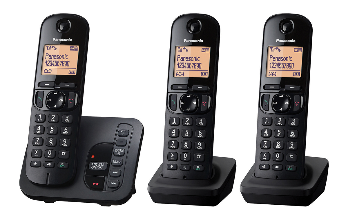 Panasonic KX-TGC223E Cordless Black Telephone